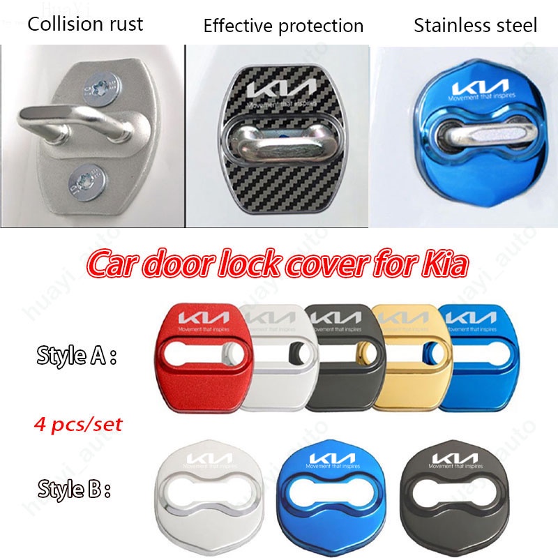 Set 4 Ốp Bảo Vệ Khóa Cửa Xe Hơi Kia Kn Seltos Kx3 Bongo Sonet K3 Sorento Soluto Picanto Sedona Sportens Rio