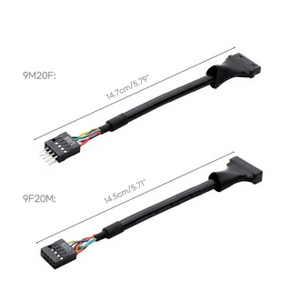 Clip Bo Mạch Chủ Đầu Adapter Dây 20Pin USB3 0 Nữ Nam Đến 9Pin USB2 0 Nam Nữ Chuyển Đổi Adapter USB3 0 Đến 2 0