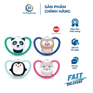 Bộ 2 Ti Giả NUK Space Silicone An Toàn dành cho bé 0-36m
