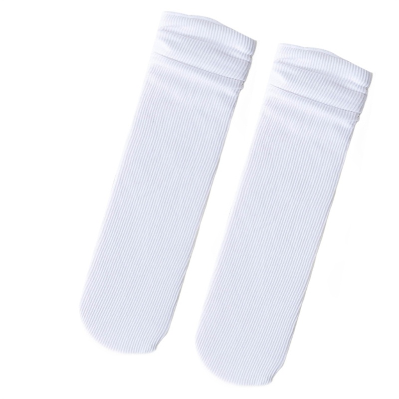 Mỹ Phong Cách Nhật Bản Nữ Màu Trơn Xuân Hè Rời Scrunch Cotton Vòng Chân Tất