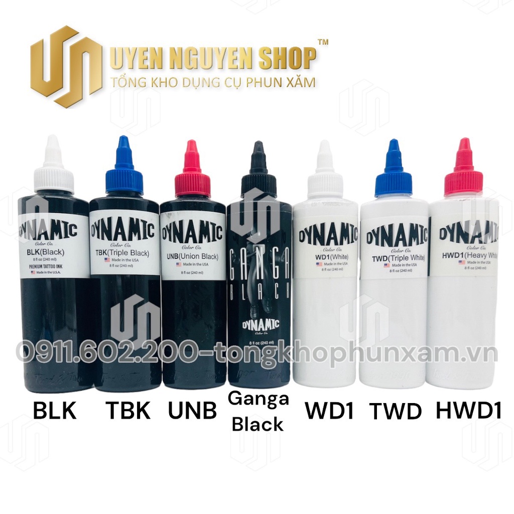 Mực Dynamic TBK, BLK, UNB, WD1, TWD, HWD1 240ml