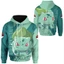 YB1 Pokemon Kid Áo Dài Tay Unisex Top Cosplay Gengar Squirtle Lucario Rayquaza Mewtwo Áo Len 3D Áo Chui Đầu Trên