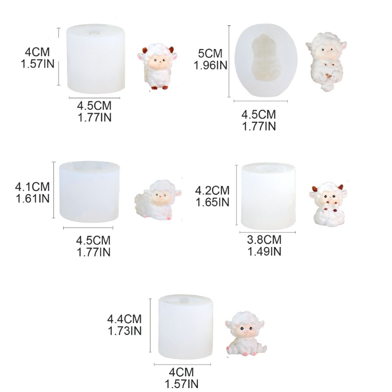 Inste Khuôn Làm Thạch Cao Hình Chú Cừu Mini Dễ Thương