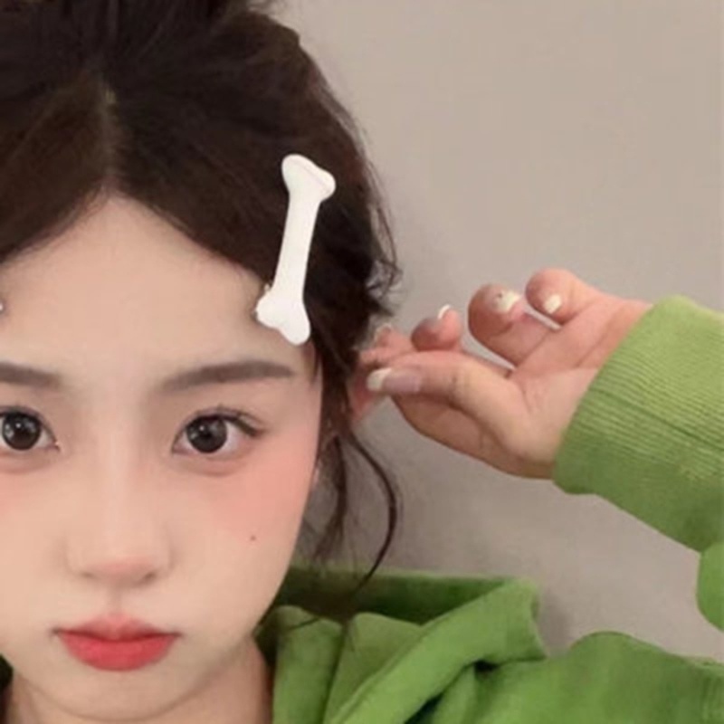 YOI Kẹp Tóc Xương Nhựa Dễ Thương Trang Trí Tóc Pin Y2K Phụ Kiện Tóc