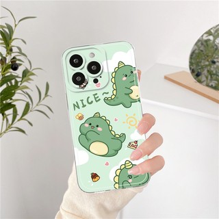 Sáng Tạo Mới Chúc May Mắn Khủng Long Bảo Vệ Ống Kính Mềm Trong Suốt Dành Cho IPhone 16 15 14 13 12 11 Pro ProMax XS XR XSmax Mini 7 8 + Plus SE 2020 Silicon Mềm Vỏ DCT
