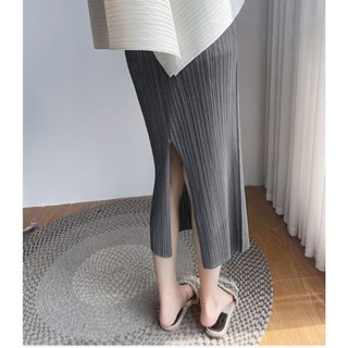 Miyake Xếp Ly Áo Vest Không Tay Top Rời Rộng Quần Phù Hợp Với Nữ Mùa Hè Cao Cấp Thời Trang Thường Ngày Hai Mảnh Phù Hợp Với