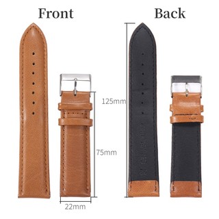 Dây Đeo Bằng Da Thật 18mm 20mm 22mm Có Khóa Cài Bằng Thép Cho Đồng Hồ Nam