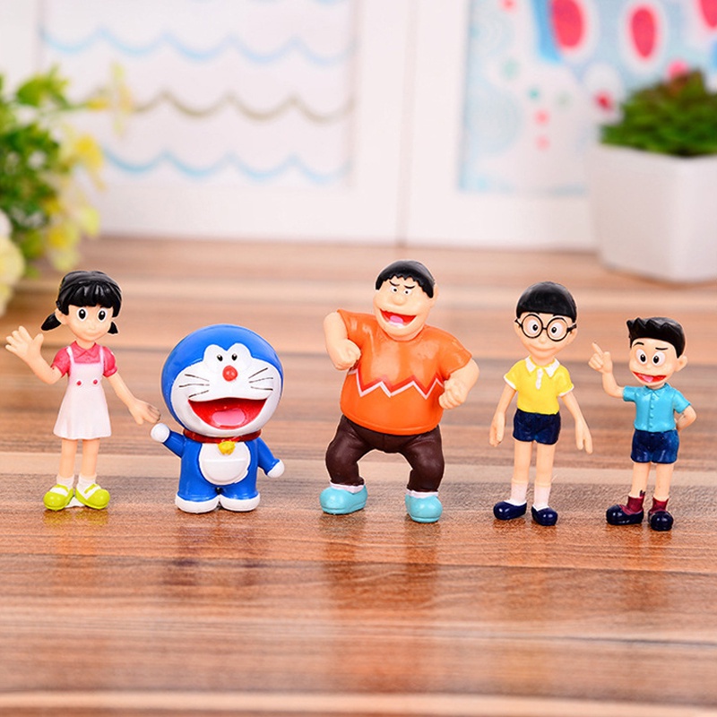 Bộ 5 Mô Hình Nhân Vật Hoạt Hình Doraemon Nobita Nobi Goda Takeshi