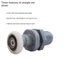 Con lăn cửa tắm YUJUNI, Phụ tùng thay thế Bánh xe cửa trượt bằng đồng thau, Khay tắm PVC Bánh xe treo một bánh xe Phòng tắm