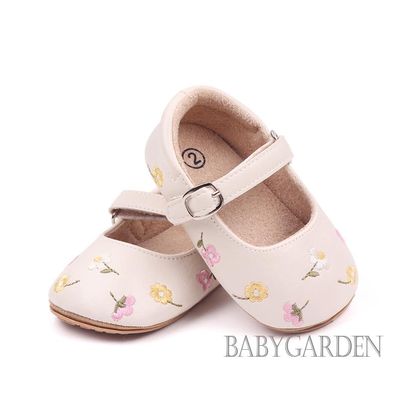 Giày Búp Bê Da PU Thêu Hoa Xinh Xắn Cho Bé Gái