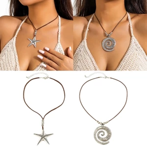 GODD Hợp Kim Sao Biển Vòng Cổ Phong Cách Kỳ Nghỉ Conch Mặt Dây Chuyền Vòng Cổ Sao Biển Cổ Choker Độc Đáo Jewelr