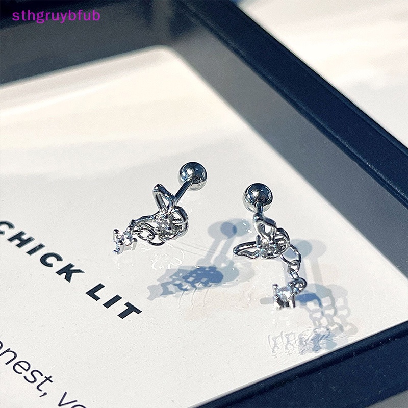 Sthb 1 túi tua rua zircon xương tai xoắn ốc đinh bông tai dành cho nữ cô gái dự tiệc trang sức tốt quà tặng mới vn
