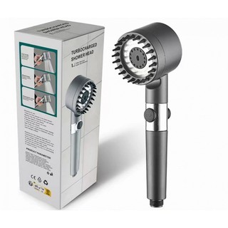 Vòi Sen Tăng Áp - Đầu Vòi Hoa Sen Mát Xa- 4 Trong 1 - 3 Chế Độ Áp Suất Cao Tiết Kiệm Nước - Lõi Cotton Lọc Cho Nhà Tắm
