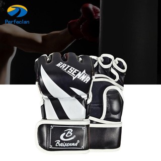Găng tay boxing PERFECLAN hở ngón chất lượng cao chuyên dụng