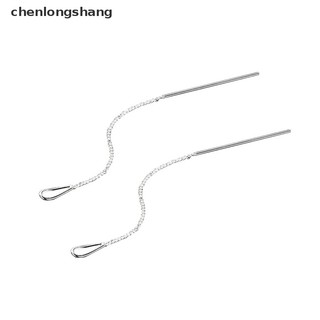 Chenlongshang Phong Cách Đơn Giản Hộp Dây Xích Tua Rua Thả Bông Tai Nữ Dài Tòn Ten Dây Phụ Kiện Mỏng Hợp Thời Trang Tai Trang Sức EN