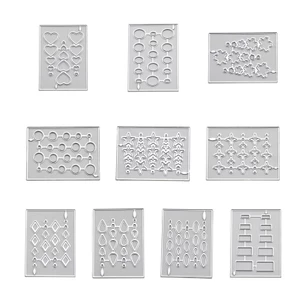 SA Ngôi Sao-Rectangle Kim Loại Cắt Chết Giọt Nước Chết Cắt Dập Nổi Giấy Nến Mẫu Khuôn DIY Thêu Sò Trang Trí