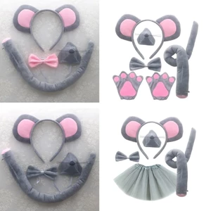 ✿ Bộ Phụ Kiện Hóa Trang Gồm Băng Đô Tai Chuột + Đuôi + Đuôi + Đuôi + Găng Tay Đáng Yêu 1 / 4 / 5