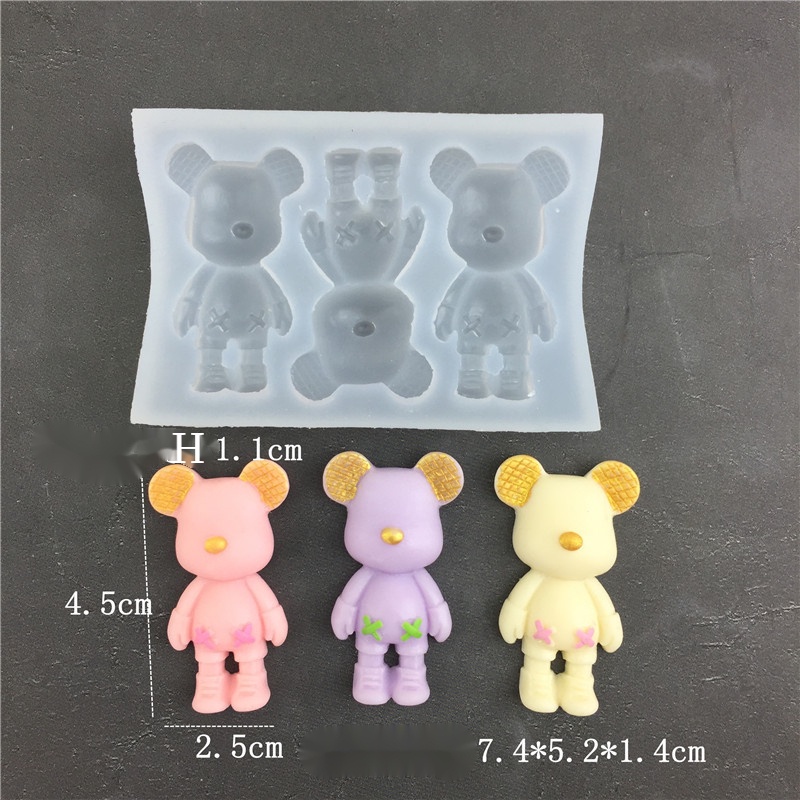 Khuôn Làm Bánh Bằng Silicone Hình Gấu Ăn Kem / Kẹo Đường / Kẹo / Xà Phòng DIY