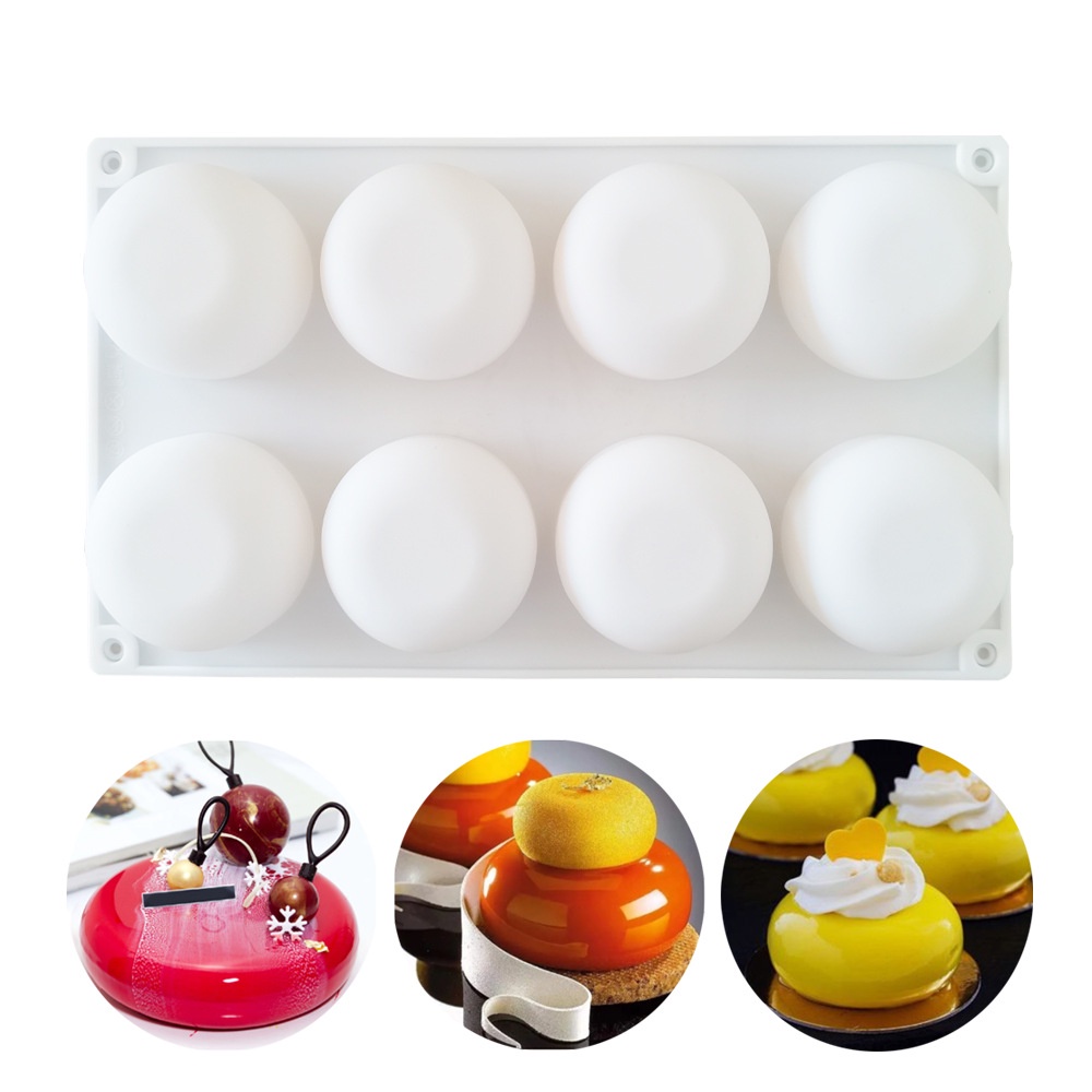 Khuôn Silicone 8 Ngăn Làm Kem / Bánh / Xà Phòng / Pudding / Nước Hoa DIY
