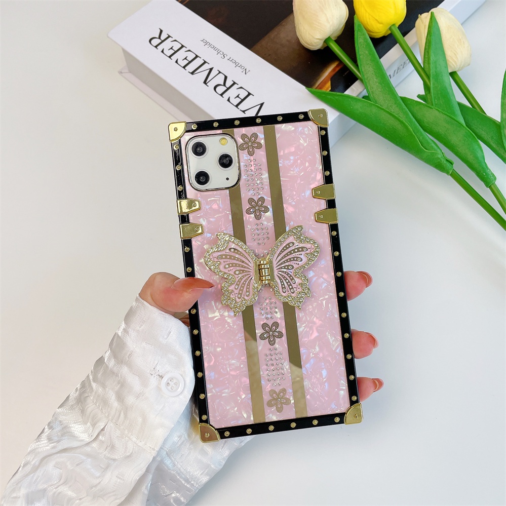 Dành Cho iPhone 16 15 14 Pro Max 12 Pro Max 13 Pro Max 11 PROMAX 14 15 16 PLUS Thời Trang Thiết Kế Độc Đáo Phong Cách Mới Họa Tiết Vỏ Vuông Vỏ Điện Thoại Độc Đáo Với Vỏ Bướm