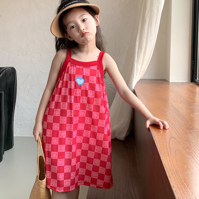Trẻ Em Váy Ngủ Suspender Váy Mùa Hè Dễ Thương Không Tay Mỏng Phong Cách Mới Bán Buôn Bộ Đồ Ngủ Nữ Nhà Váy Bé Gái Đầm PQ7B