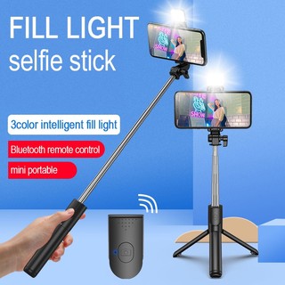 Gậy Chụp Ảnh Selfie Kèm Remote Kiêm Tripod Giá Đỡ Điện Thoại 3 Chân Có Đèn Led Trợ Sáng deerlu08