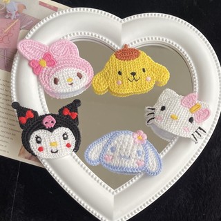 MEOWU Kẹp Tóc Mái Đan Len Phong Cách Hàn Quốc Melody Kitty Hồng