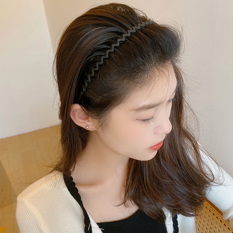 Bờm Tóc,Băng Đô Cài Tóc Nhám Gợn Sóng Nhiều Màu Chống Trượt Có Răng Cưa Phụ Kiện Tóc Nữ Empoli