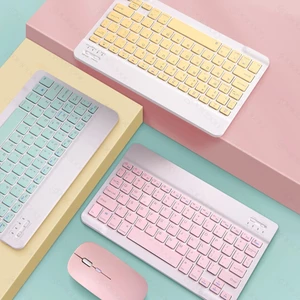 Bộ bàn phím không dây Bluetooth và chuột im lặng cho iOS Android