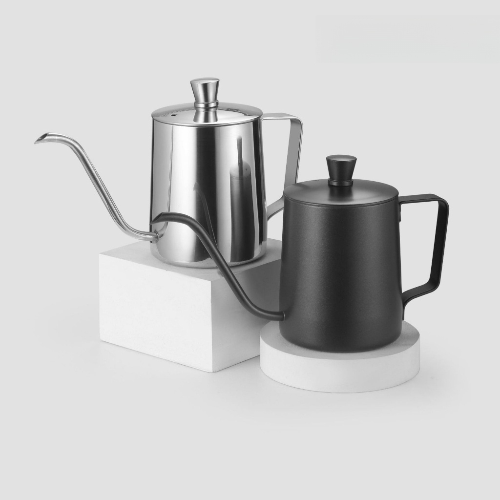Ấm Đun Nước Cổ Ngỗng Rót Pha Cà Phê Vòi Dài Inox 304 có Nắp 250ML ...