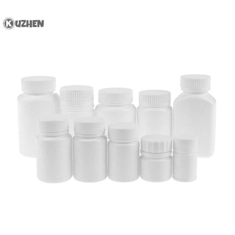 Kuzhen viên nang nhựa rỗng màu trắng chai đựng thuốc vitamin 20ml-200ml nóng