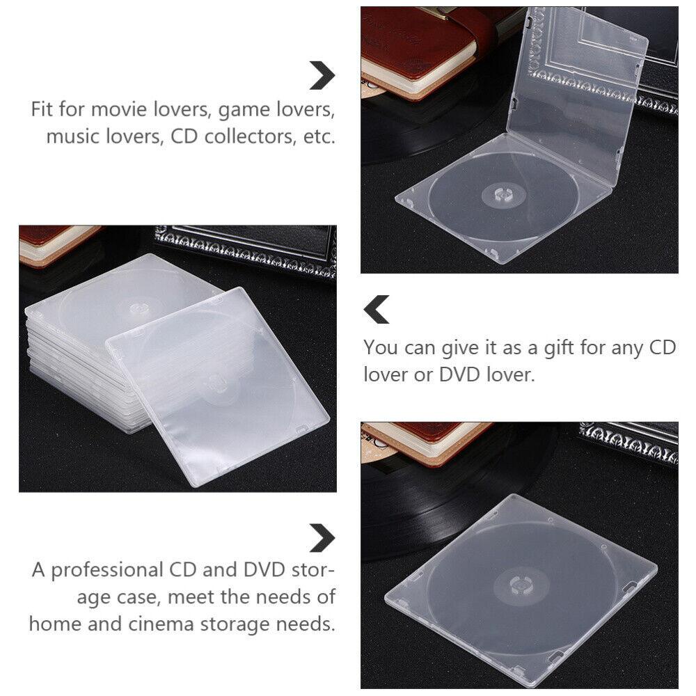 MONOSTYLE 20 Cái CD, Hộp PP vuông trong suốt PP, Vỏ đĩa đơn phong cách mỏng di động có thể lắp đặt Hộp cao su mềm CD