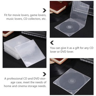 ZENITHCO 20 Cái CD, Hộp PP Đĩa Đơn Đĩa Vuông, Vỏ Phong Cách Mỏng Có Thể Lắp Đặt Hộp Bảo Quản DVD Trong Suốt CD