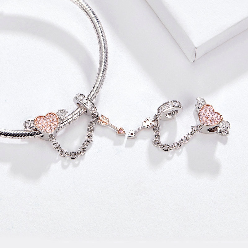 Bamoer Bạc Sterling 925 Hạt Các Loại Mutiple Hình Trái Tim DIY Phụ Kiện Cho Vòng Tay
