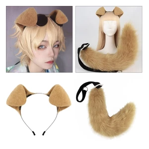 GODD Fox Tai Chó Băng Đô Và Lông Giả Đuôi Cho Halloween Cosplay Trang Phục Hóa Trang Phụ Kiện Đạo Cụ Sang Trọng Tai Chó Đuôi S