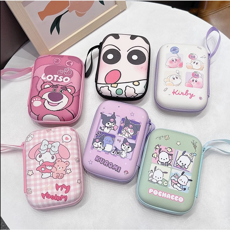 Túi Đựng Dây Cáp Sạc Tai Nghe USB Họa Tiết Kuromi Losto Dễ Thương Tiện Dụng Mang Theo Du Lịch