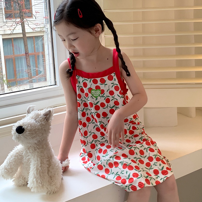 Trẻ Em Váy Ngủ Suspender Váy Mùa Hè Dễ Thương Không Tay Mỏng Phong Cách Mới Bán Buôn Bộ Đồ Ngủ Nữ Nhà Váy Bé Gái Đầm PQ7B