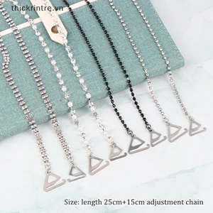 1 Cặp Dây Đeo Áo Ngực Vô Hình Đính Đá Chống Trượt Dễ Điều Chỉnh