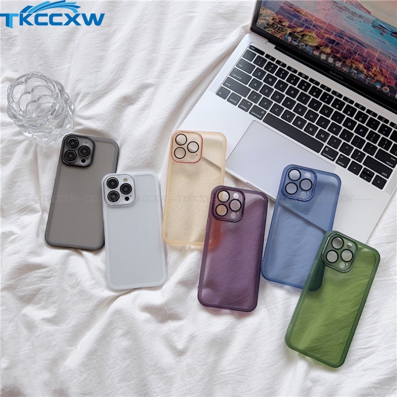 Ốp Điện Thoại Màu Kẹo Trong Suốt Có Nắp Lens Cho Redmi K60 K50 K40 K30 K20 Pro K40S