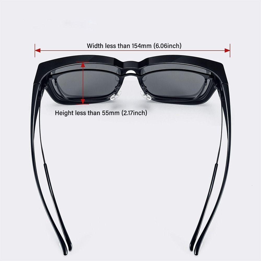 HOBBYIN Kính râm nam nữ phân cực có thể đeo trên kính khác Màu vuông