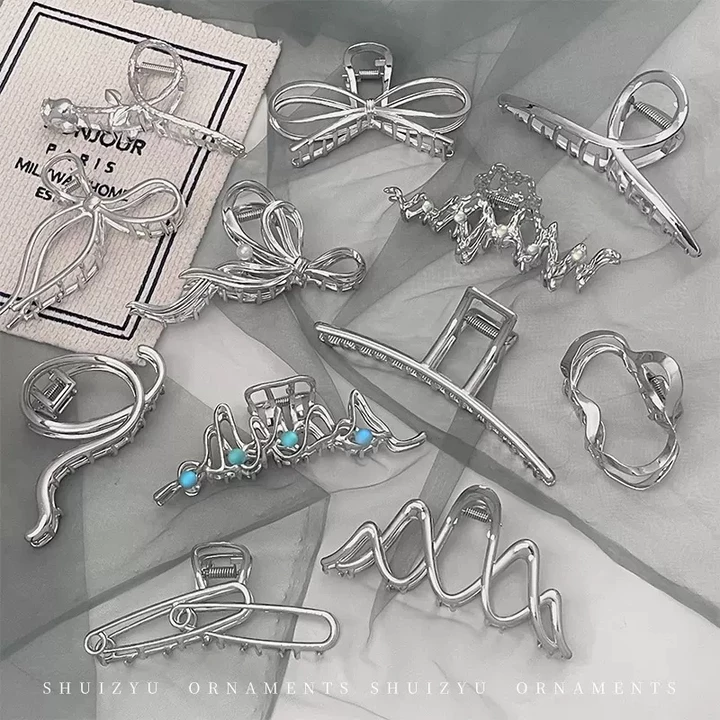 Kẹp Tóc Hình Cá Mập Màu Bạc Thời Trang Cho Nữ kẹp tóc kim loại set kẹp tóc hàn quốc kẹp càng cua nơ kẹp tóc mái kẹp tóc càng cua cặp tóc nơ kẹp mái phụ kiện tóc