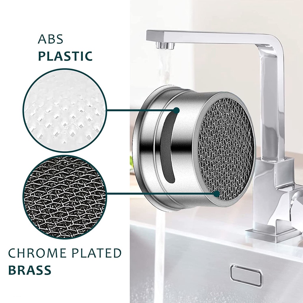 1 Đầu Lọc Vòi Nước 24mm Tiết Kiệm Nước Bằng Đồng Thau Có Đệm Cao Su