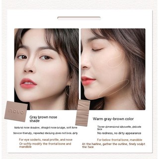 Bảng Phấn Tạo Khối NOVO 3 Màu Tự Nhiên Lâu Trôi Chống Thấm Nước Không Cân Bằng Dầu