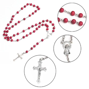 YOI Crossed Mặt Dây Chuyền Vòng Cổ Tôn Giáo Mân Côi Trang Sức Handmade Phụ Kiện Cầu Nguyện