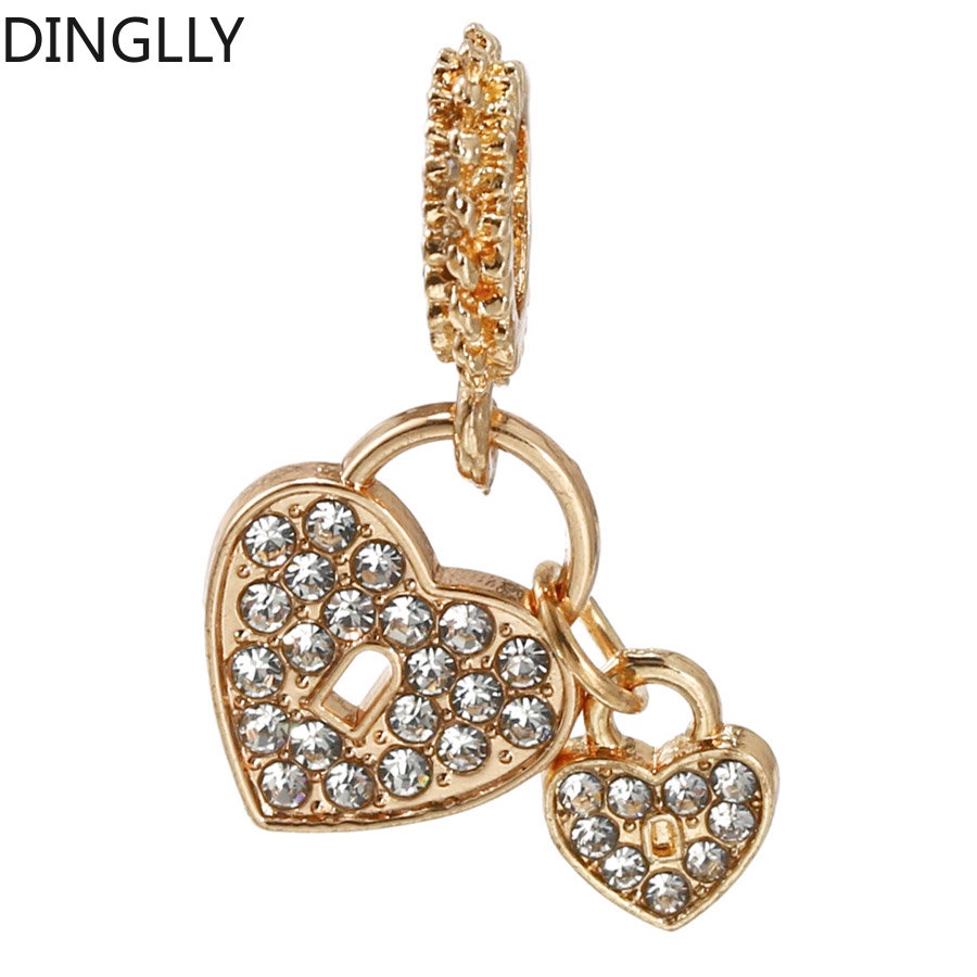 Delly Mặt Dây Chuyền Hình Trái Tim Và Lông Vũ Bằng Hợp Kim Mạ Vàng Dùng Làm Trang Sức diy