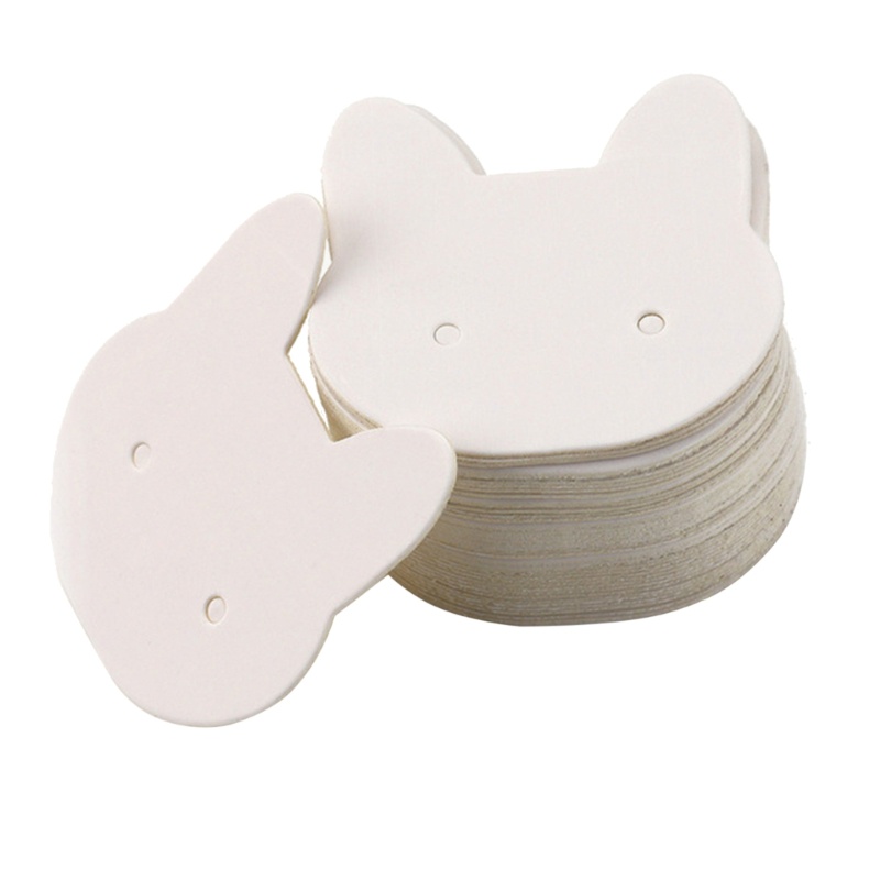 SA Bộ 50 Dễ Thương Đầu Mèo Hình Bông Tai Hiển Thị Thẻ Bông Tai Thẻ DIY Trống