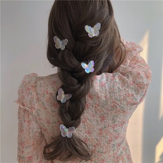 Set 10 Kẹp Hình Bướm Trong Suốt Đổi Màu Phong Cách Hàn Quốc Hamin