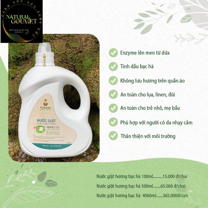 Nước Giặt Hữu Cơ Fuwa3e Organic Sinh Học 500ml bạc hà, cam 100% thiên nhiên