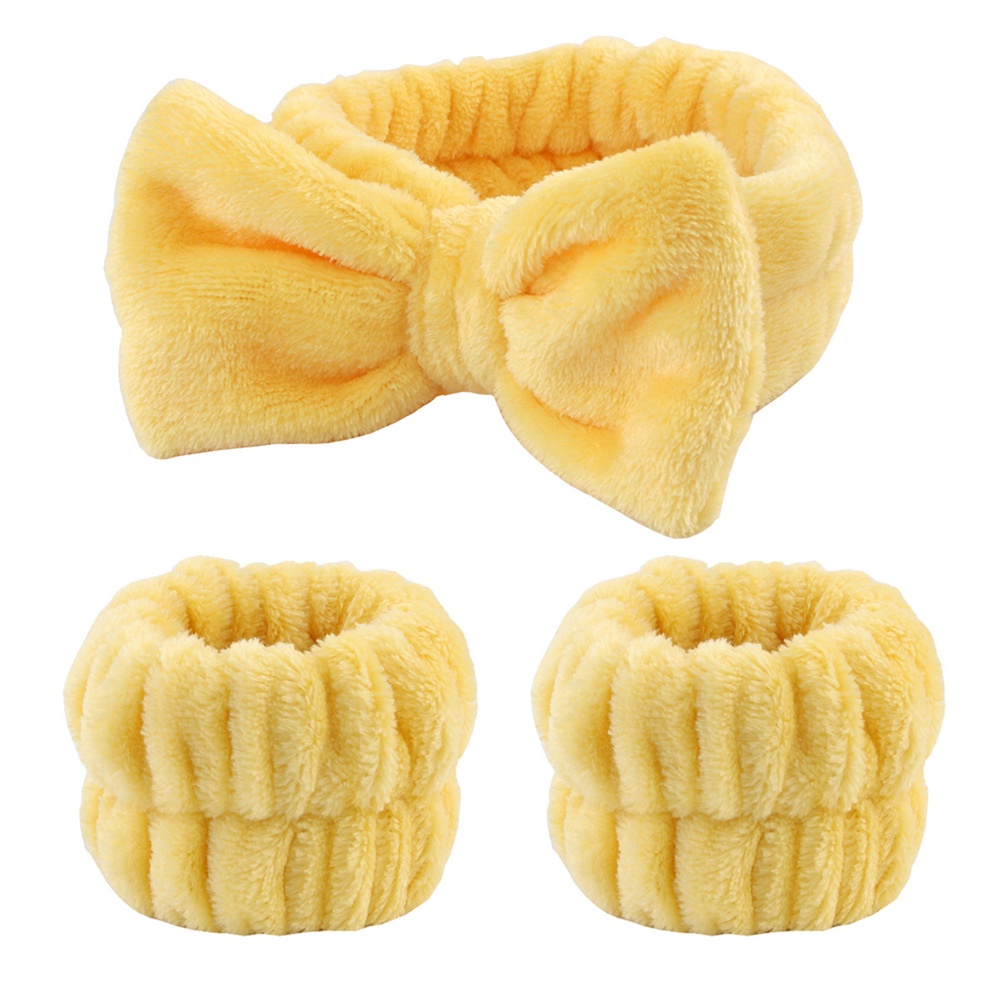 Ảnh Bộ 3 Băng Đô Lông Cừu San Hô Thấm Hút Nước Tiện Dụng Rửa Mặt / Cổ Tay 4