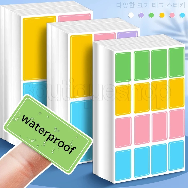 Set 40 / 60 / 160 Nhãn Dán Ghi Tên Tự Dính Chống Thấm Nước Màu Sắc Ngọt Ngào Tiện Dụng